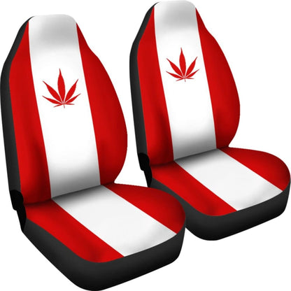 Canada Car Seat Covers Weed Flag 550317 - YourCarButBetter