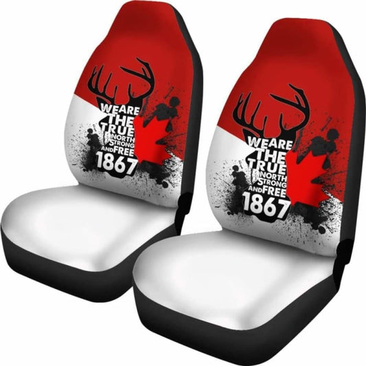 Canada Day True North Strong And Free Car Seat Covers Special 550317 - YourCarButBetter