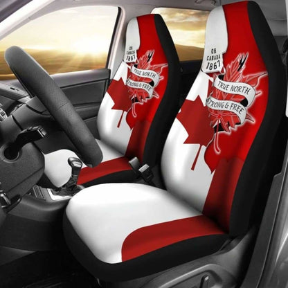Canada Day True North Strong And Free Maple Leaf Car Seat Covers 2 174914 - YourCarButBetter