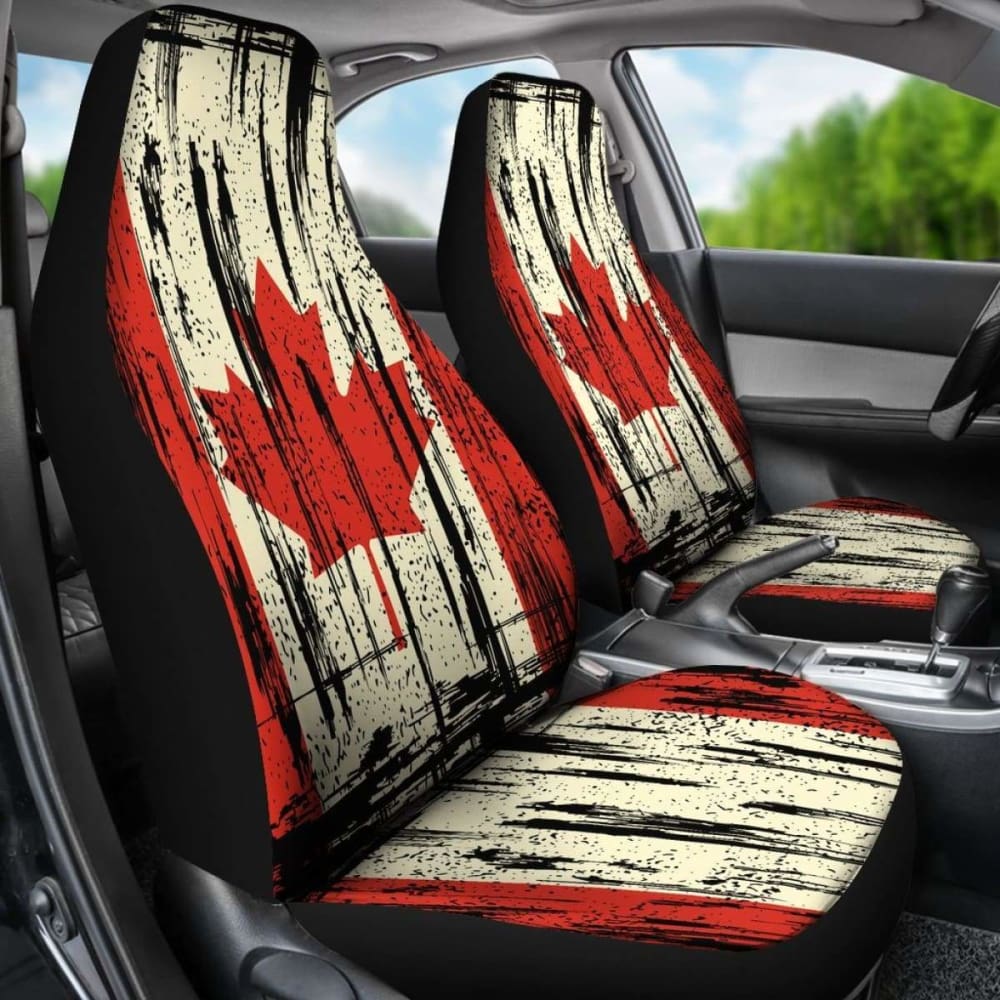 Canada Grunge Flag Car Seat Cover 1 232125 - YourCarButBetter