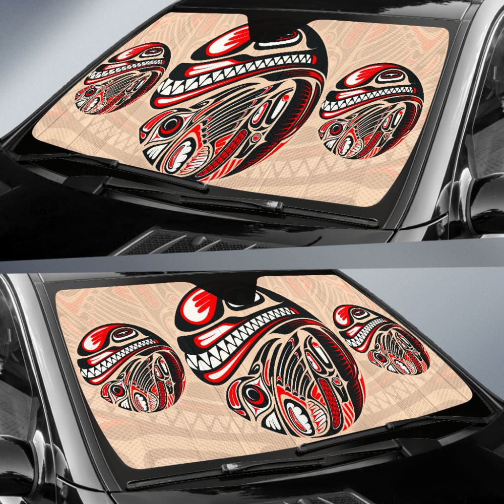 Canada Haida Eagle And Killer Dog Car Auto Sun Shades 211901 - YourCarButBetter