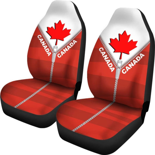 Canada In Me Red Car Seat Covers Zipper Style2 550317 - YourCarButBetter