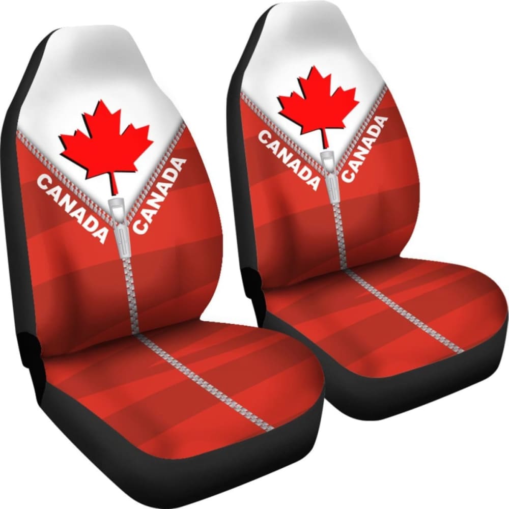Canada In Me Red Car Seat Covers Zipper Style2 550317 - YourCarButBetter
