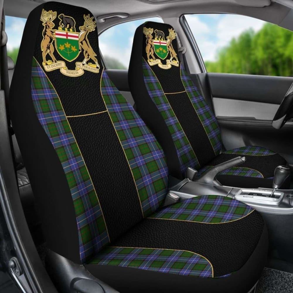 Canada Ontario Coat Of Arms Golden Car Seat Covers Amazing 105905 - YourCarButBetter