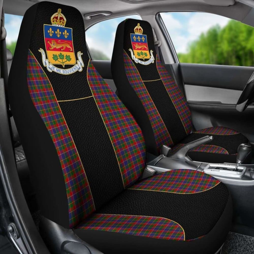 Canada Quebec Coat Of Arms Golden Car Seat Covers Amazing 105905 - YourCarButBetter