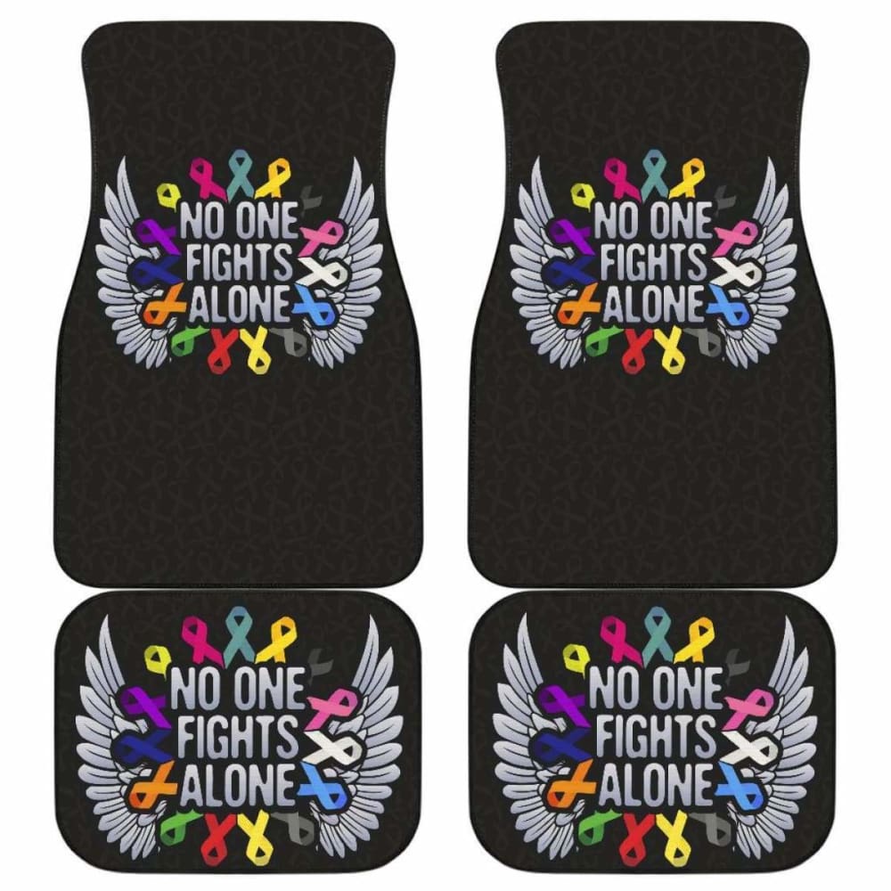 Cancer No One Fights Alone Car Floor Mats 210101 - YourCarButBetter