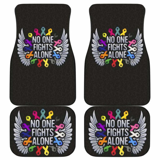Cancer No One Fights Alone Car Floor Mats 210101 - YourCarButBetter