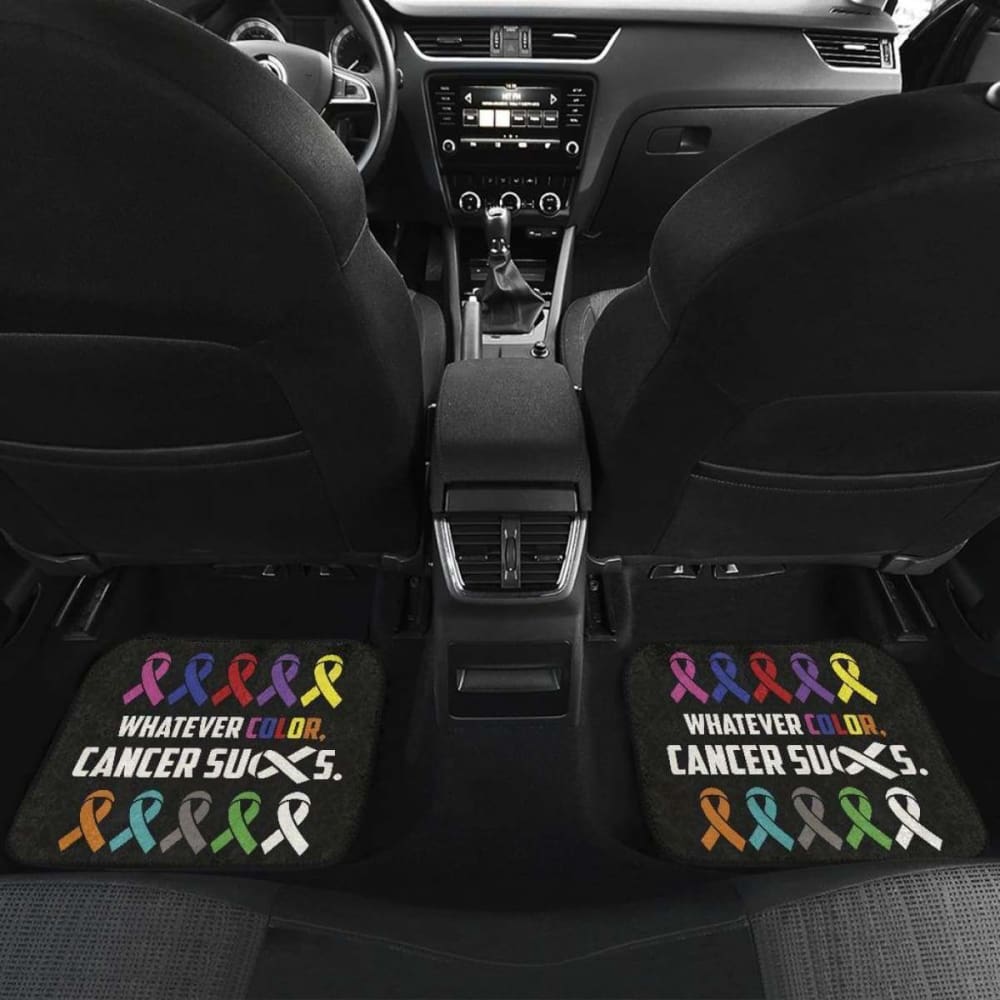 Cancer Whatever Color Cancer Suck Car Floor Mats 210101 - YourCarButBetter