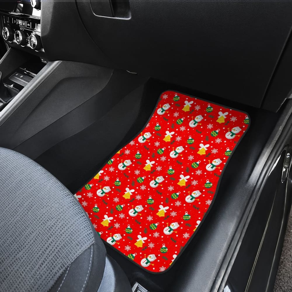 Car Floor Mats Cute Snowman Orange Themed 211903 - YourCarButBetter