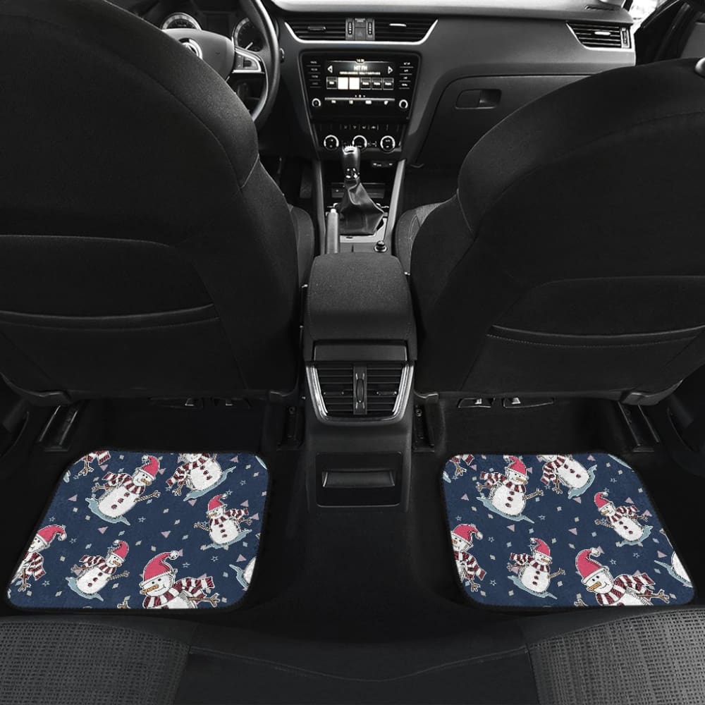 Car Floor Mats Cute Snowman Winter Universal Auto Accessories 211903 - YourCarButBetter