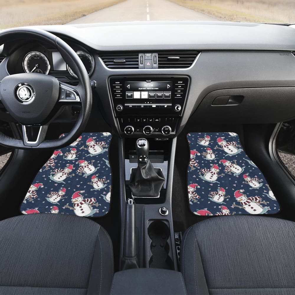 Car Floor Mats Cute Snowman Winter Universal Auto Accessories 211903 - YourCarButBetter