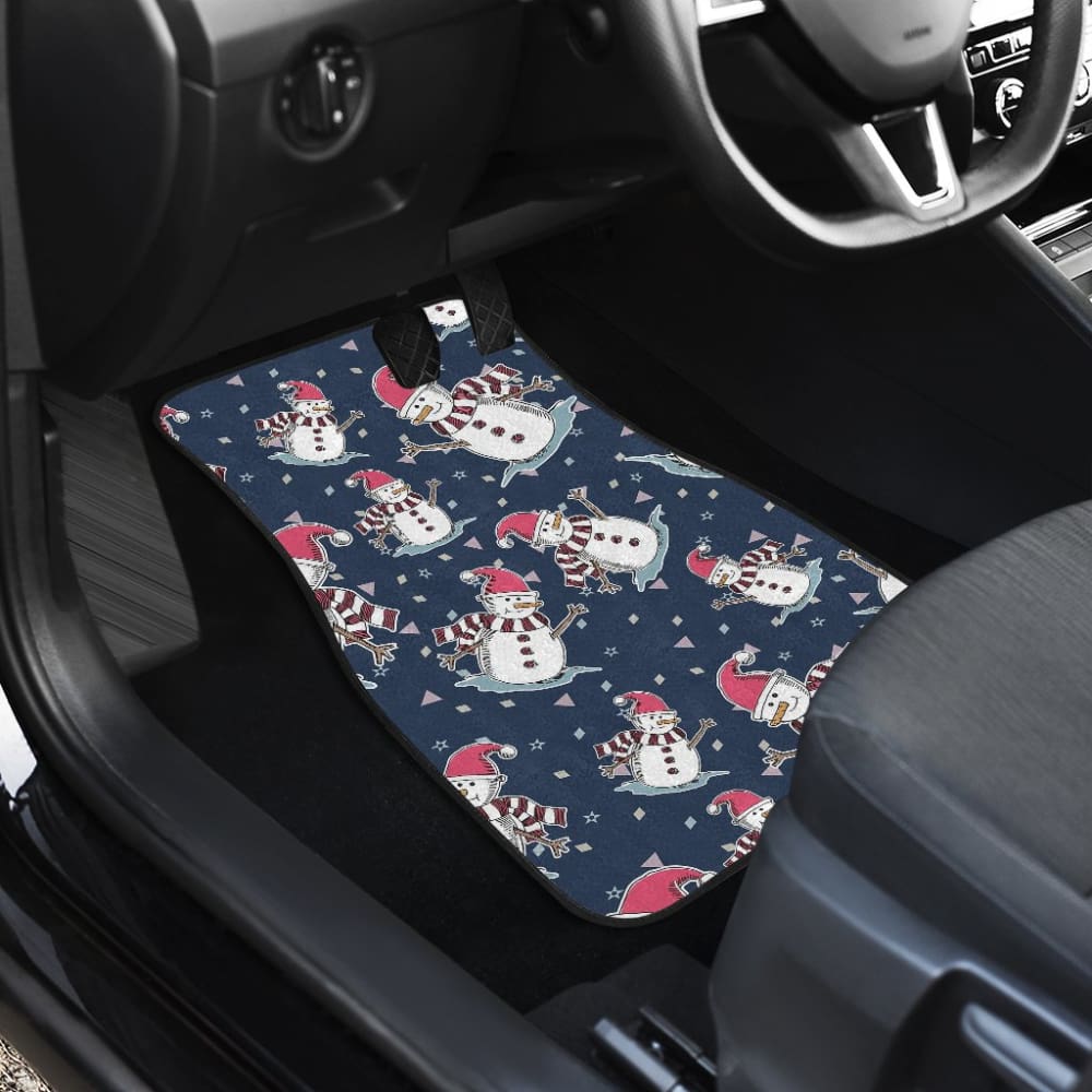 Car Floor Mats Cute Snowman Winter Universal Auto Accessories 211903 - YourCarButBetter