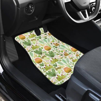 Car Floor Mats Green Flower Succulents and Cactus Doodle Pattern 212601 - YourCarButBetter