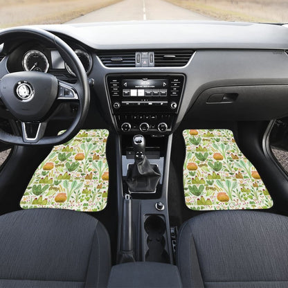 Car Floor Mats Green Flower Succulents and Cactus Doodle Pattern 212601 - YourCarButBetter