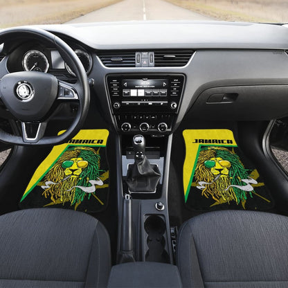 Car Floor Mats Green Reggae Rasta Red Lion Jamaica 210302 - YourCarButBetter