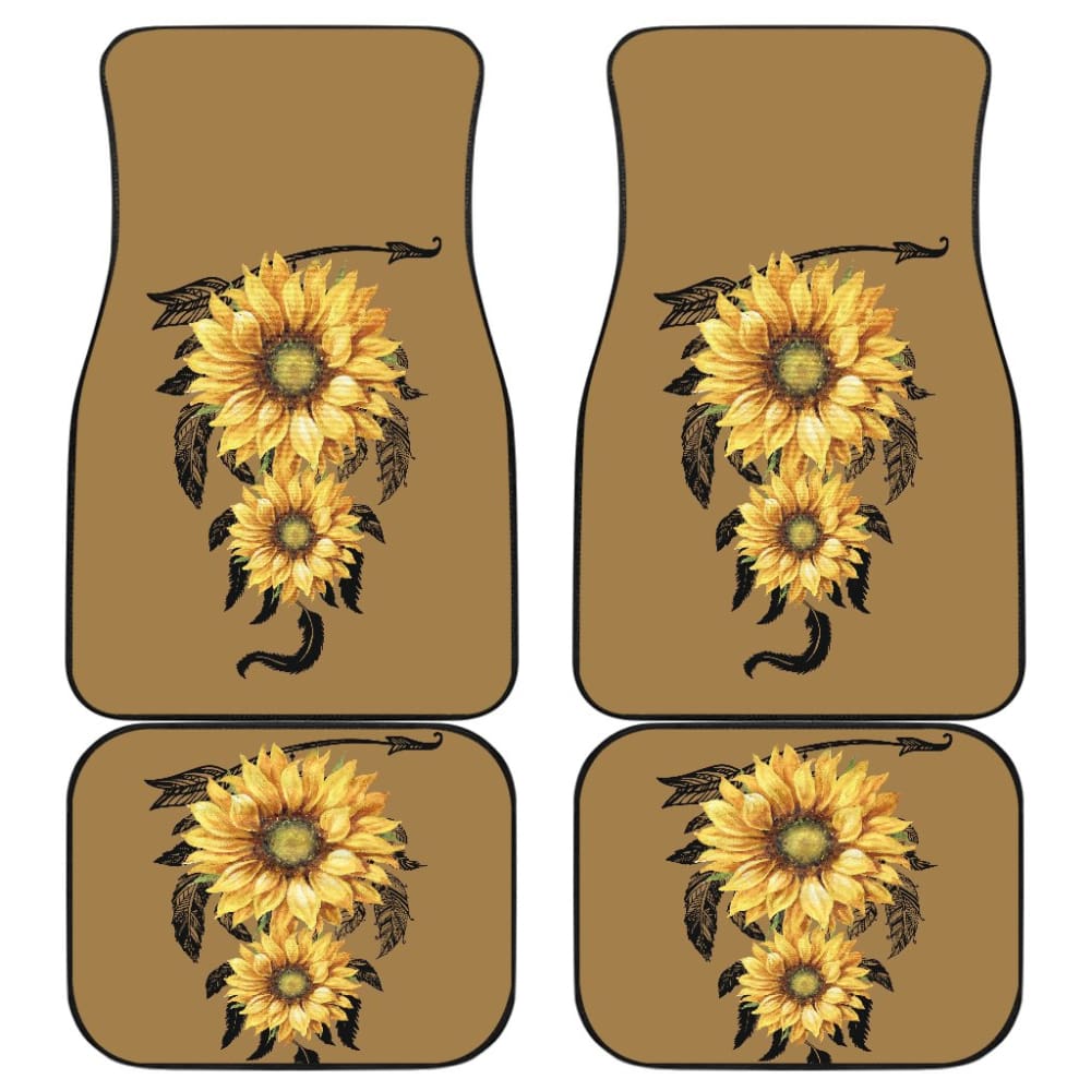 Car Floor Mats Native American Indian Sunflower Dream Catcher 210602