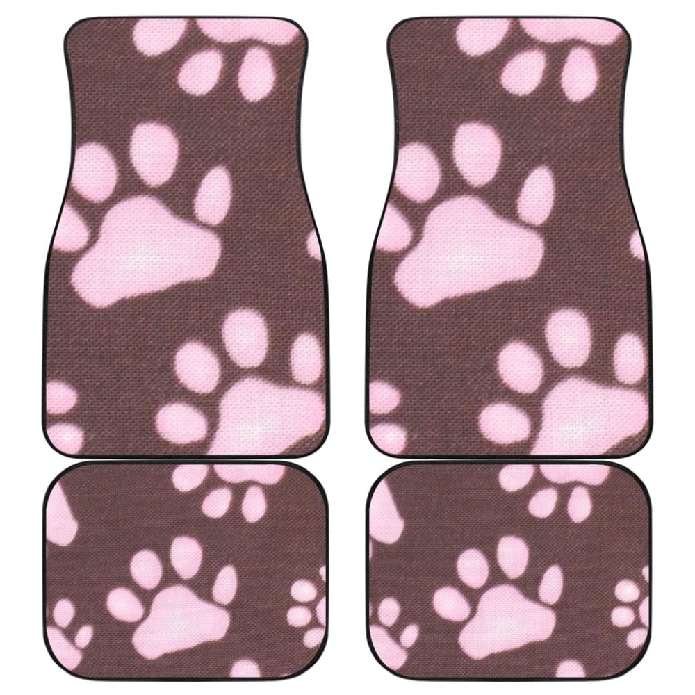 Car Floor Mats Pink Colorful Paw Print 210605 - YourCarButBetter