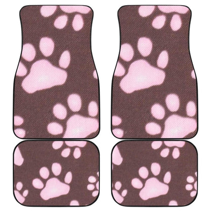 Car Floor Mats Pink Colorful Paw Print 210605 - YourCarButBetter