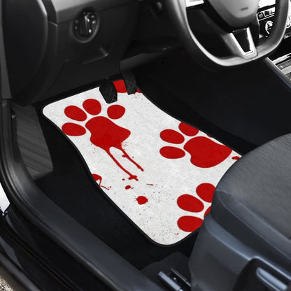 Car Floor Mats Red Blood Paw Print 210605 - YourCarButBetter