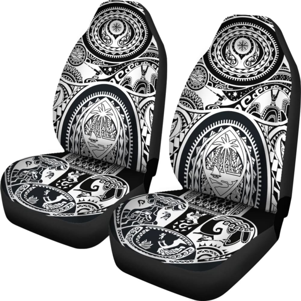 Car Seat Cover - Guam Flag Seal With Maui Moana Tattoo - 174914 - YourCarButBetter
