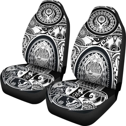 Car Seat Cover - Guam Flag Seal With Maui Moana Tattoo - 174914 - YourCarButBetter