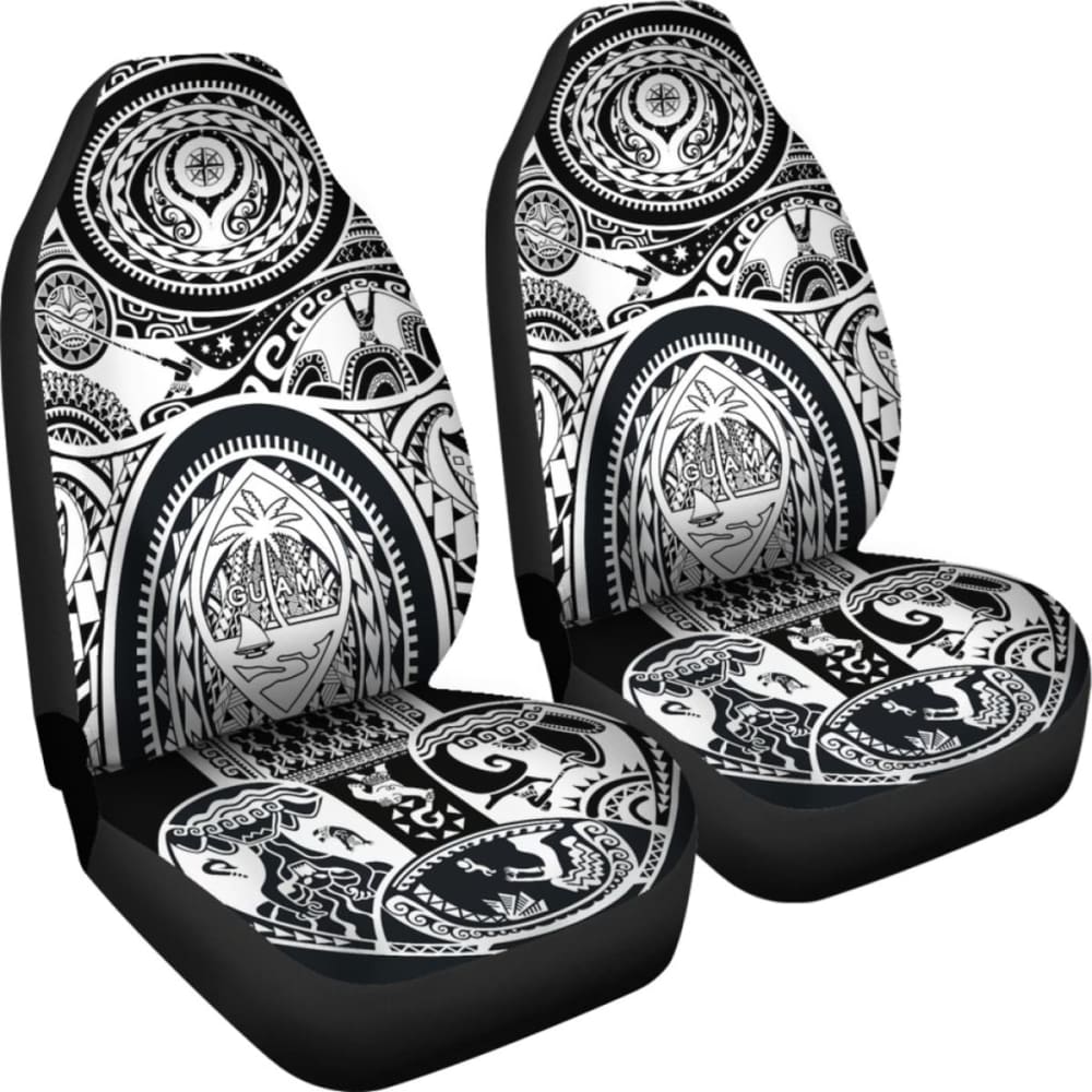 Car Seat Cover - Guam Flag Seal With Maui Moana Tattoo - 174914 - YourCarButBetter