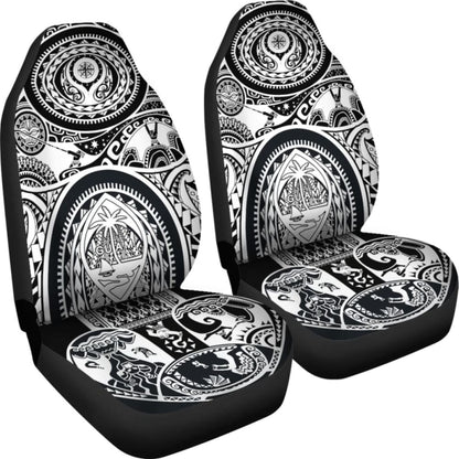 Car Seat Cover - Guam Flag Seal With Maui Moana Tattoo - 174914 - YourCarButBetter