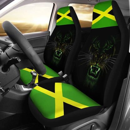 Car Seat Covers Africa - Jamaica Flag Color With Lion - 161012
