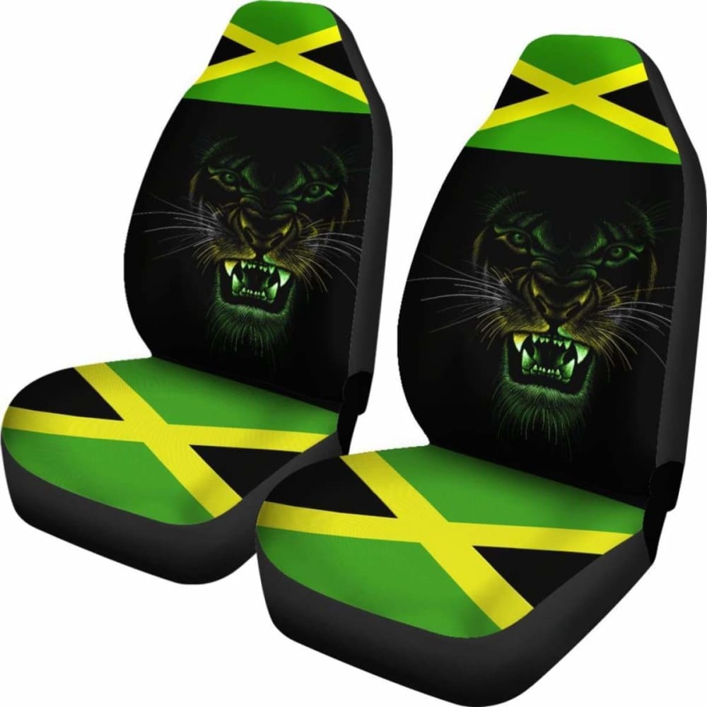 Car Seat Covers Africa - Jamaica Flag Color With Lion - 161012