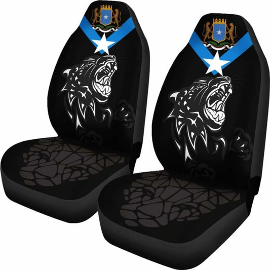 Car Seat Covers Africa - Somalia Flag Color With Leopards 092813 - YourCarButBetter