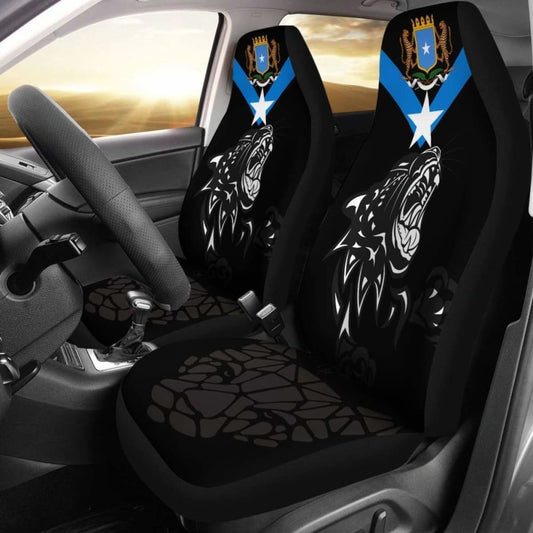 Car Seat Covers Africa - Somalia Flag Color With Leopards 092813 - YourCarButBetter
