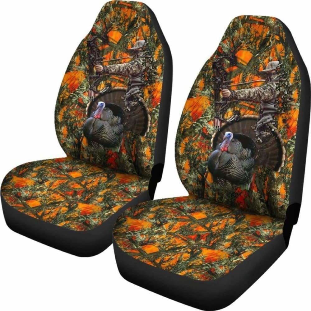 Car Seat Covers - Bow Hunting Turkey 153908 - YourCarButBetter