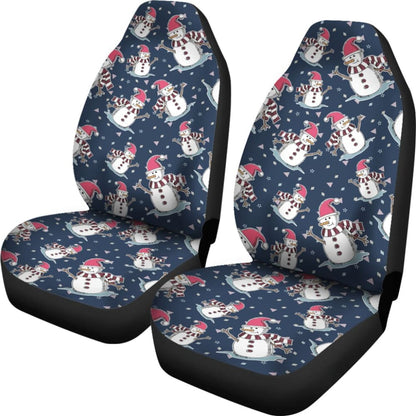 Car Seat Covers Cute Snowman Winter Universal Auto Accessories 211903 - YourCarButBetter