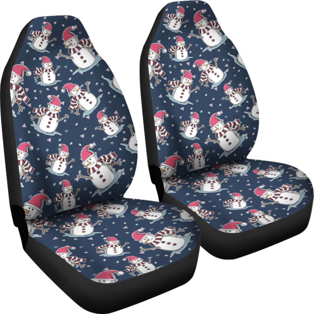 Car Seat Covers Cute Snowman Winter Universal Auto Accessories 211903 - YourCarButBetter