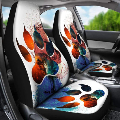 Car Seat Covers Footprint Paw Foot Wolf 212602