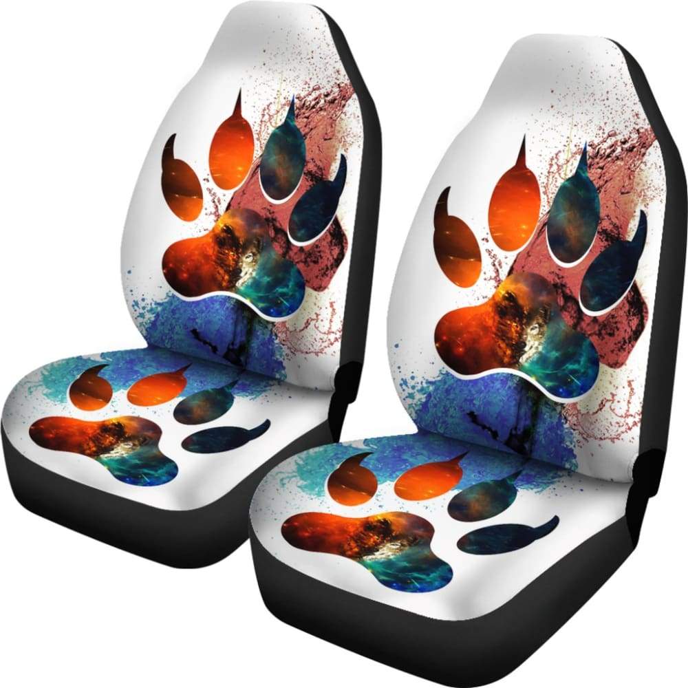 Car Seat Covers Footprint Paw Foot Wolf 212602