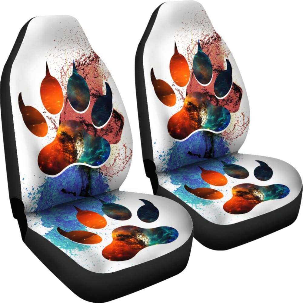 Car Seat Covers Footprint Paw Foot Wolf 212602