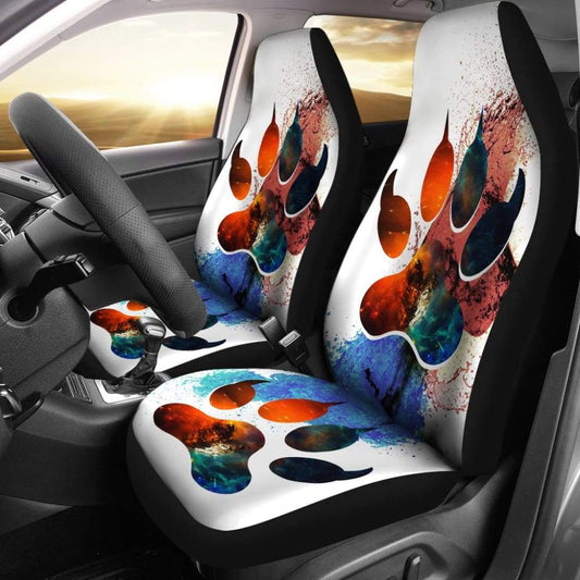 Car Seat Covers Footprint Paw Foot Wolf 212602