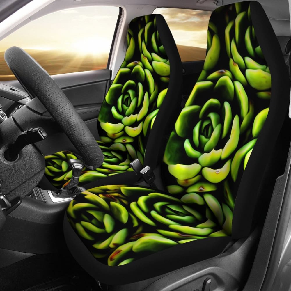 Car Seat Covers Green Flower Succulents Amazing Gift Ideas 212601 - YourCarButBetter