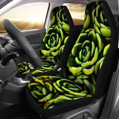 Car Seat Covers Green Flower Succulents Amazing Gift Ideas 212601 - YourCarButBetter