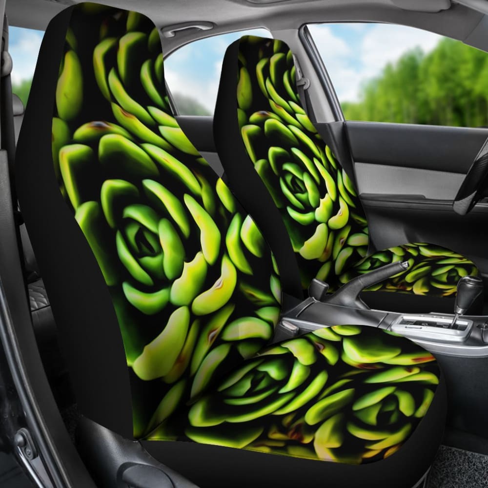 Car Seat Covers Green Flower Succulents Amazing Gift Ideas 212601 - YourCarButBetter