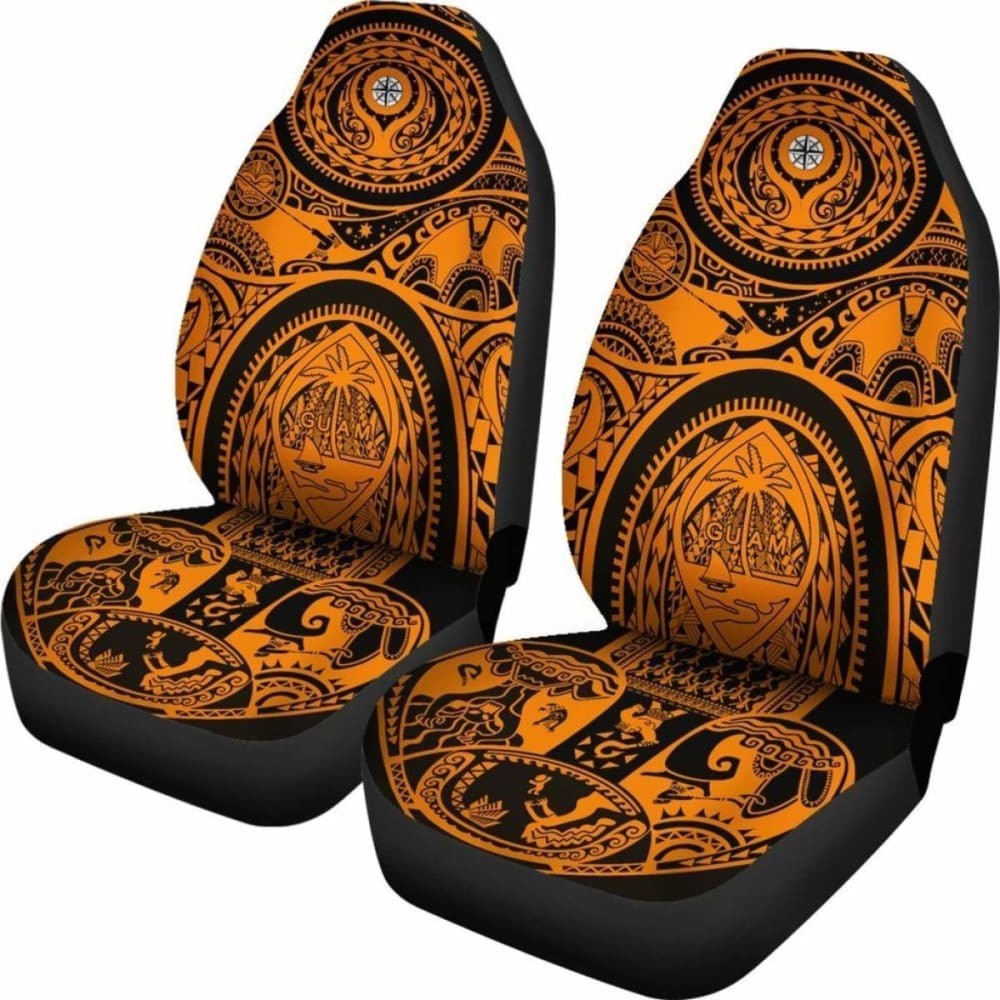 Car Seat Covers - Guam Flag Seal With Maui Moana Tattoo - 174914 - YourCarButBetter