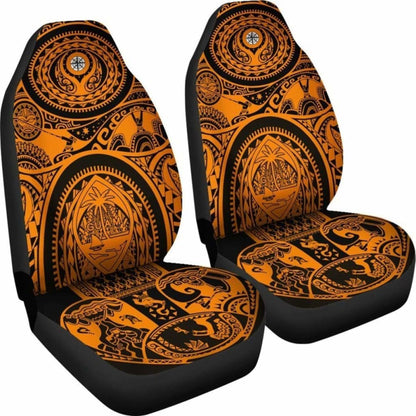 Car Seat Covers - Guam Flag Seal With Maui Moana Tattoo - 174914 - YourCarButBetter