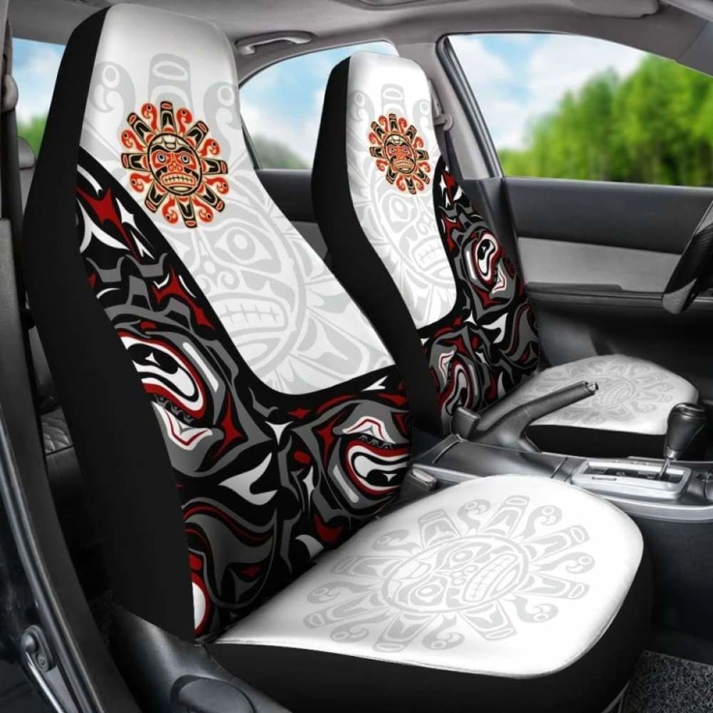 Car Seat Covers Haida Sun Tattoo - White Version 7 174510 - YourCarButBetter