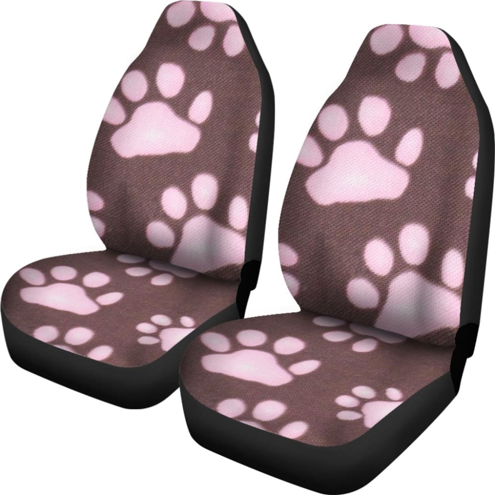 Car Seat Covers Pink Colorful Paw Print 210605 - YourCarButBetter