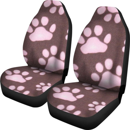 Car Seat Covers Pink Colorful Paw Print 210605 - YourCarButBetter