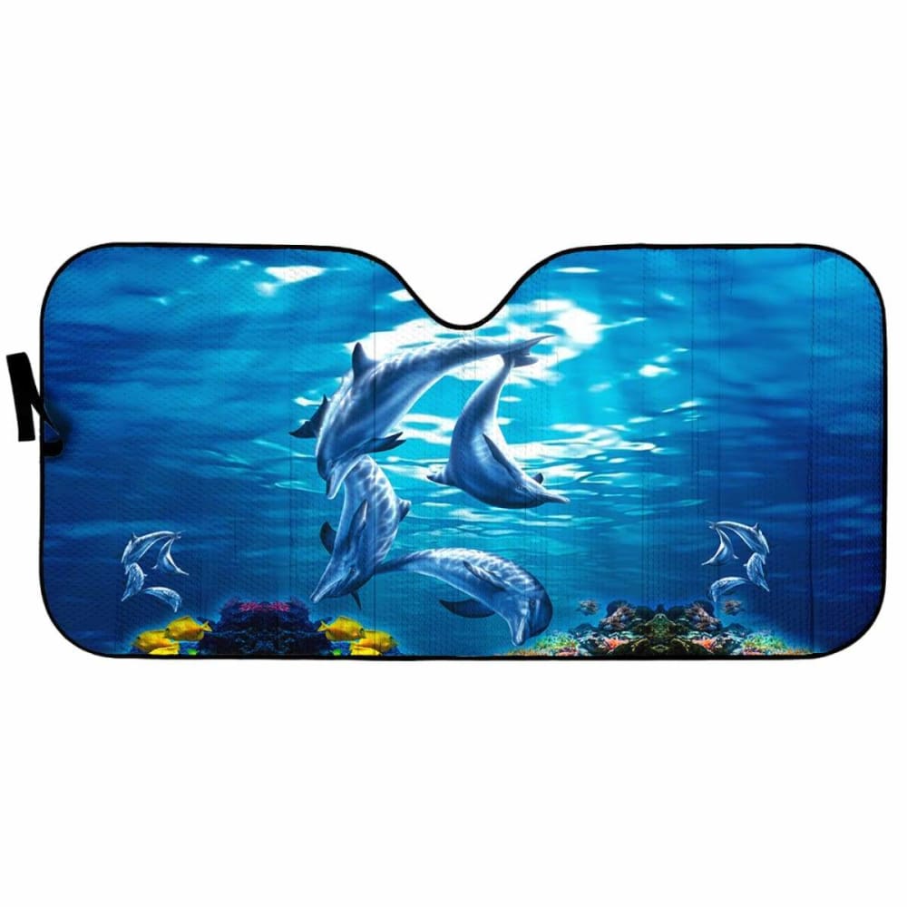 Car Sun Shade Dolphins 085424 - YourCarButBetter