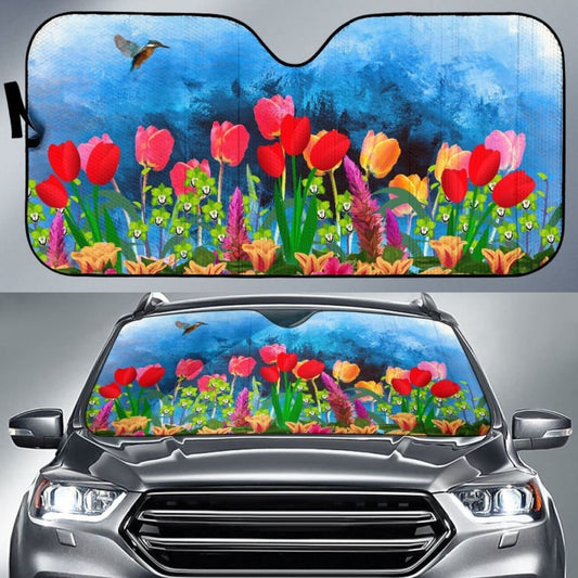 Car Sun Shade Tulips- Hummingbird 460402 - YourCarButBetter