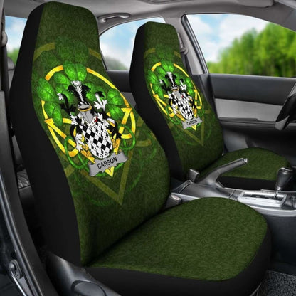 Carson Ireland Car Seat Cover Celtic Shamrock (Set Of Two) 154230 - YourCarButBetter