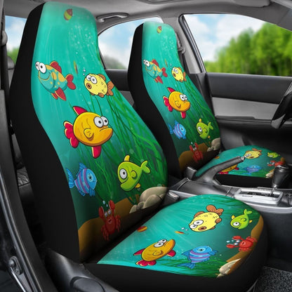 Cartoon Fishes Underwater Fishing Car Seat Covers 182417 - YourCarButBetter